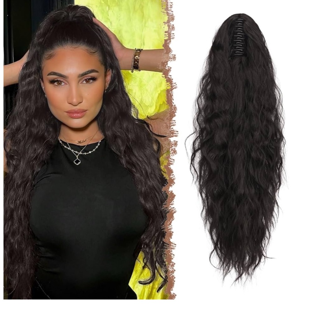 Elegant Black Wavy Hair Extension